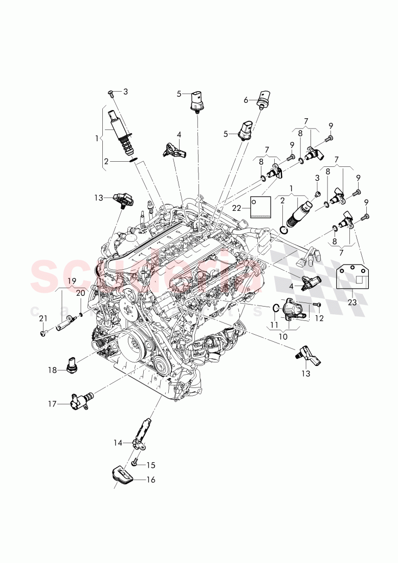 switches and senders on engine of Bentley Bentley Bentayga (2015+)