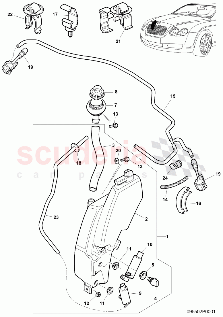 windshield washer unit of Bentley Bentley Continental Flying Spur (2006-2012)