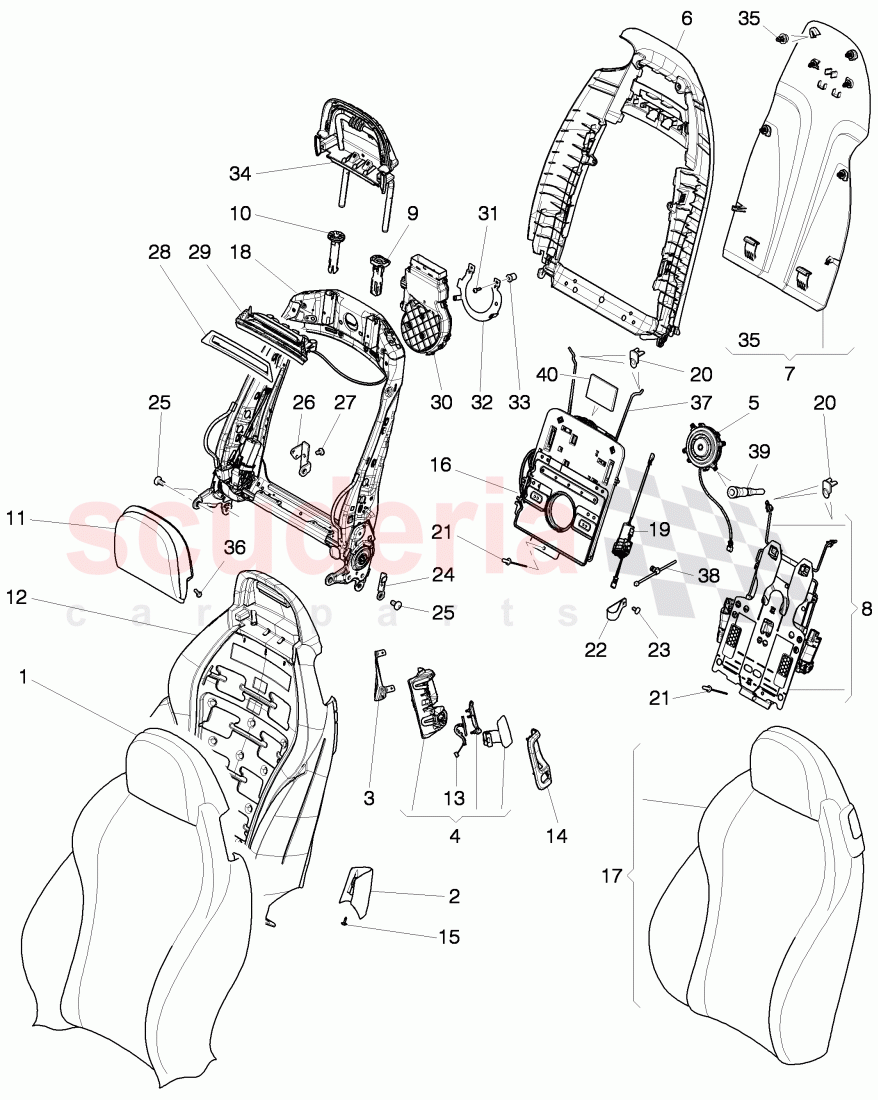 seat, backrest cushion with cover, headrest, D >> - MJ 2014 of Bentley Bentley Continental GTC (2011+)