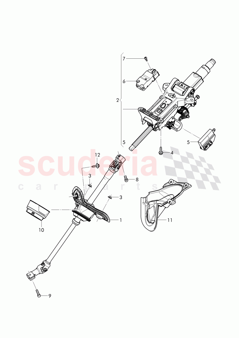 steering column of Bentley Bentley Bentayga (2015+)