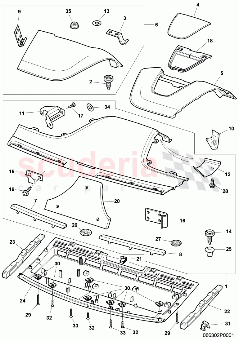 trim for parcel shelf, rear of Bentley Bentley Continental Supersports (2009-2011)