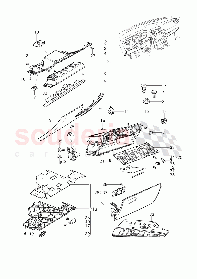 cover and trim, for dashboard, dashboard installation parts, F 3W-D-082 509>>, F ZA-D-082 509>>, D >> - MJ 2013 of Bentley Bentley Continental GT (2011-2018)