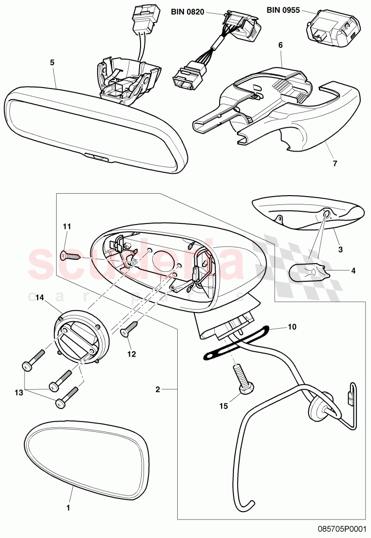 Interior/exterior mirror, F >> 3W-9-061 063 of Bentley Bentley Continental GTC (2006-2010)