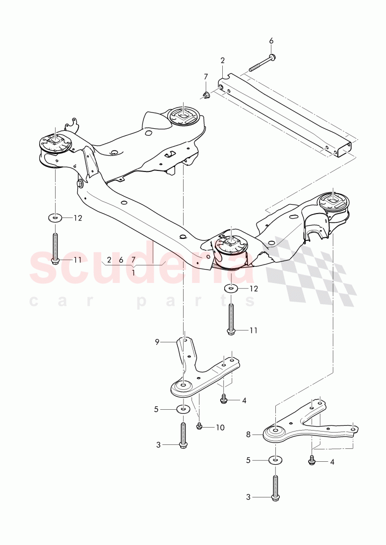 sub-frame, with rubber mounting of Bentley Bentley Continental Supersports (2017+)