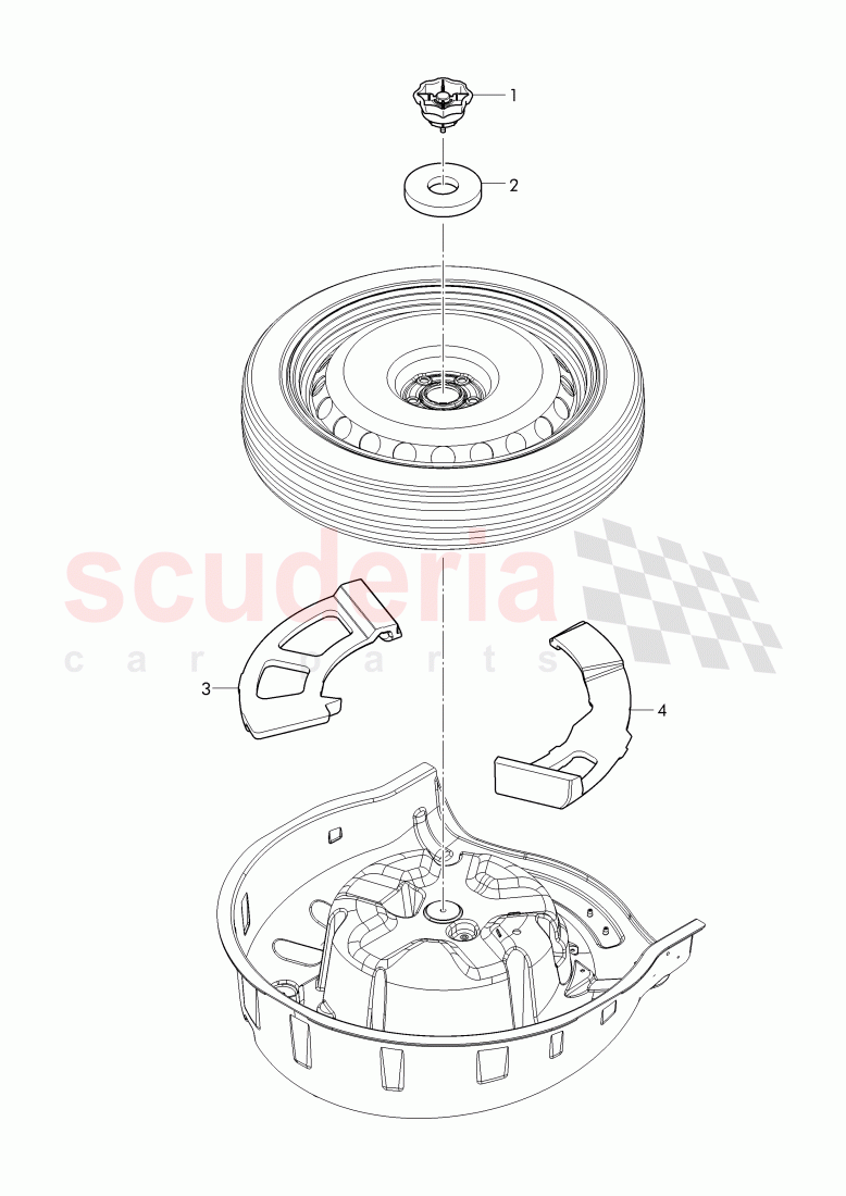 support for spare wheel, F 3W-G-054 429>>, F ZA-G-054 429>> of Bentley Bentley Continental GTC (2011+)