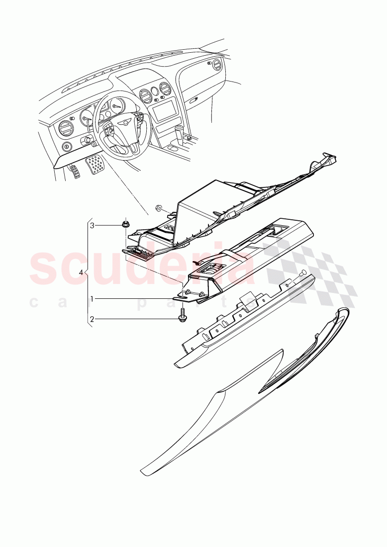 knee airbag unit of Bentley Bentley Continental Supersports Convertible (2017+)