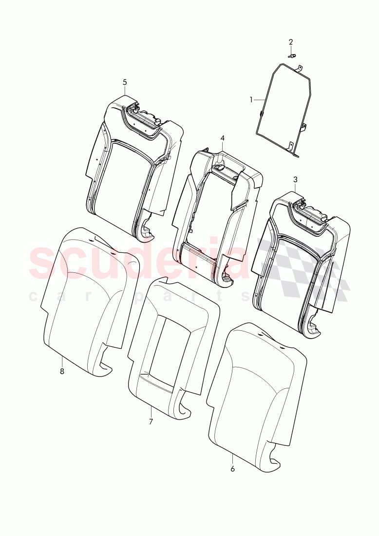 trim panel for backrest, (2nd seat row), D - MJ 2018>> of Bentley Bentley Bentayga (2015+)