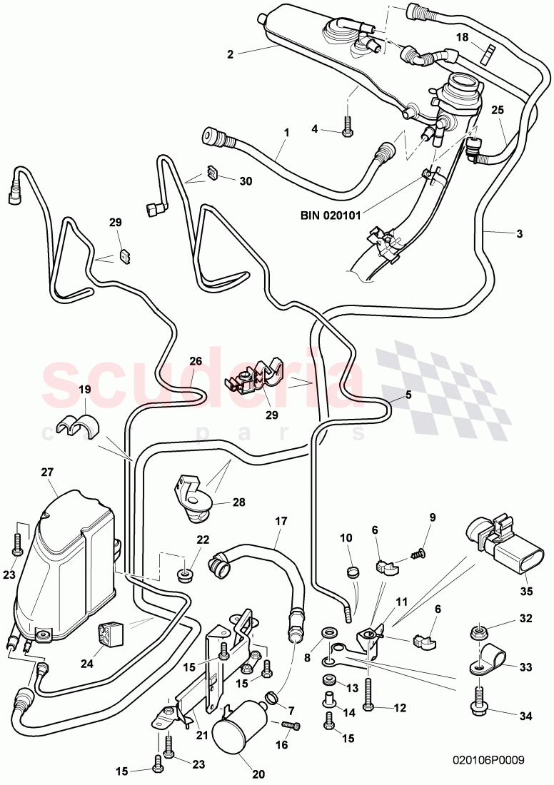 Carbon Canister (NO LDP), ventilation for fuel tank, F 3W-8-053 599>> 3W-8-053 905 of Bentley Bentley Continental GTC (2006-2010)