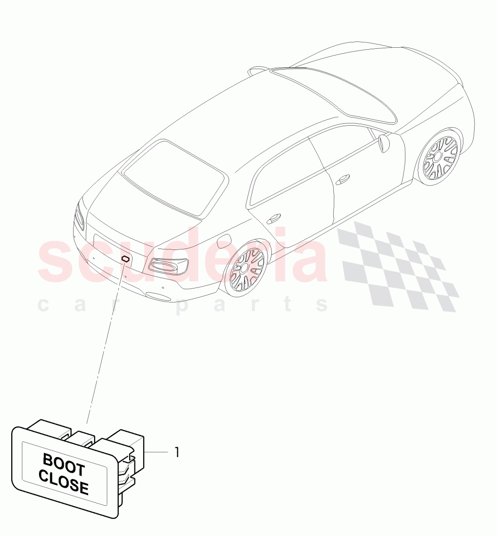 Switch in luggage compartment of Bentley Bentley Continental Flying Spur (2013+)