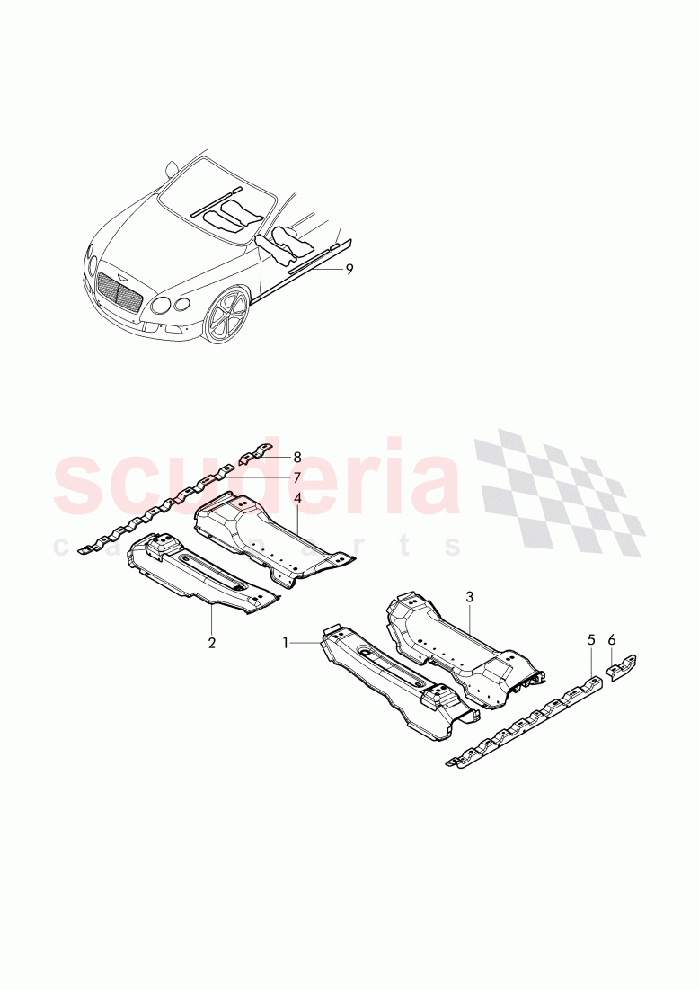 retaining plate for seat, attachment of Bentley Bentley Continental GTC (2011+)