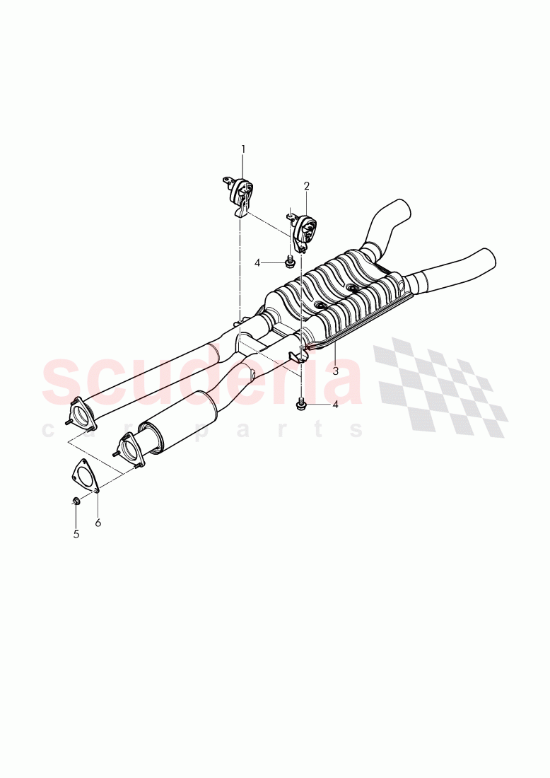 exhaust pipe with exhaust muffler, front of Bentley Bentley Continental GT (2011-2018)