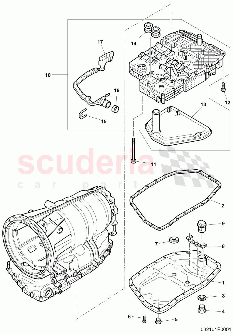 Mechatronic with software, oil strainer, oil pan, for 6 speed automatic transm., D >> - MJ 2007 of Bentley Bentley Continental GT (2003-2010)