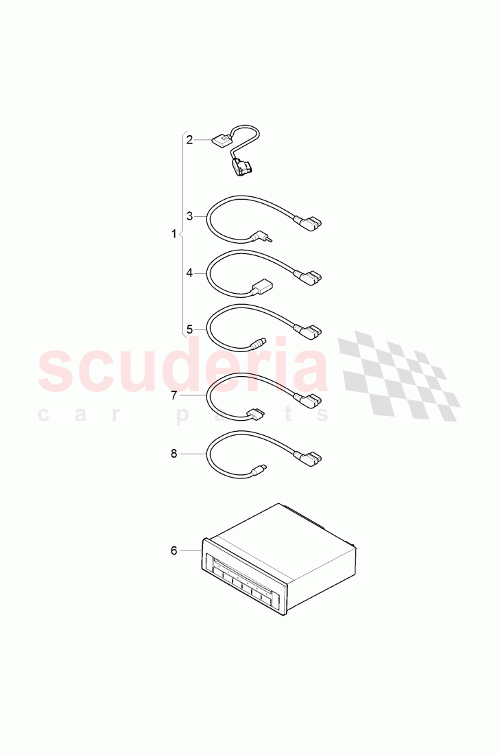 Original Accessories, Adapter wiring set for USB, iPod stowage compartment, CD-changer of Bentley Bentley Continental GTC (2011+)