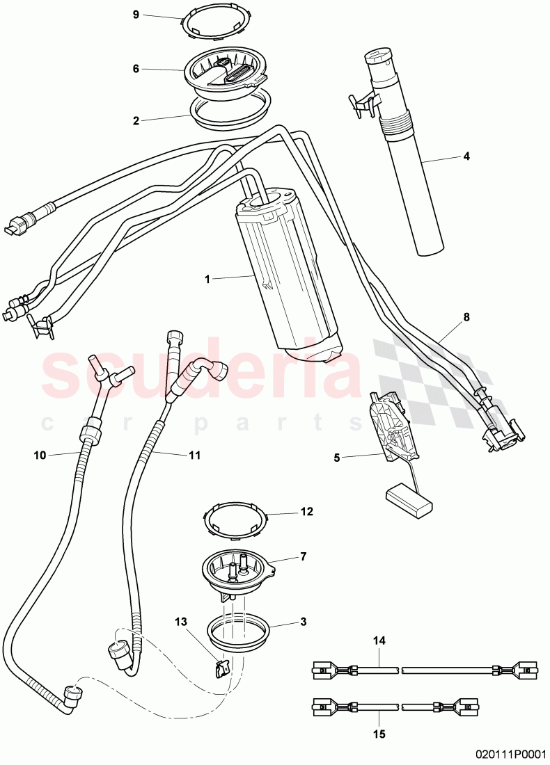 fuel delivery unit with separately supported fuel, gauge sender, suction jet pump with hose, D - MJ 2011>> - MJ 2011 of Bentley Bentley Continental GTC (2006-2010)