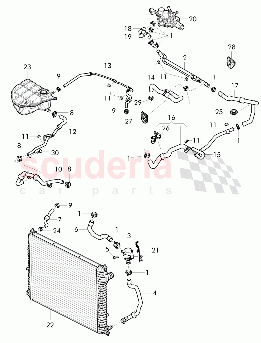 Coolant hoses and pipes, Engine bay of Bentley Bentley Continental Supersports (2017+)