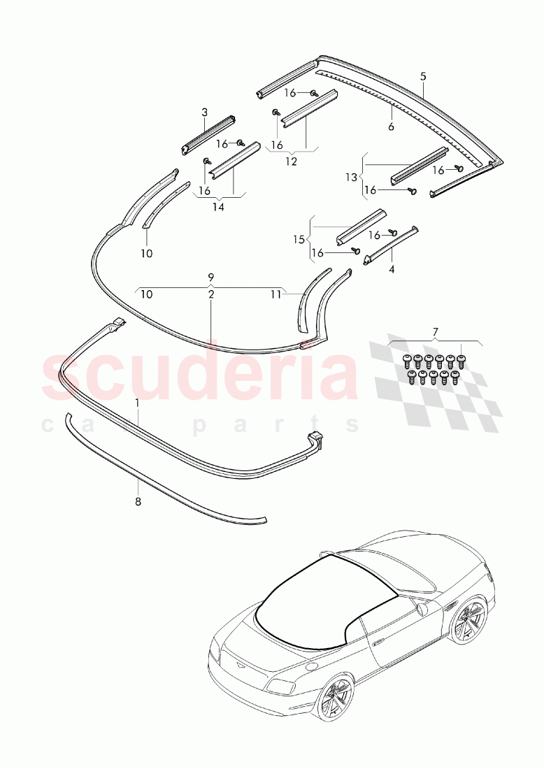 Fixing and Sealing, Convertible Roof of Bentley Bentley Continental Supersports Convertible (2017+)