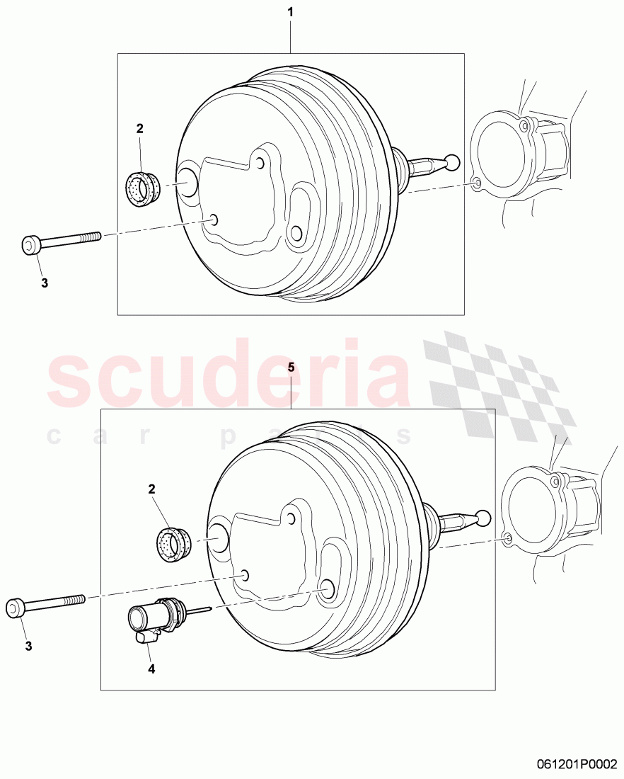 brake booster, D - MJ 2009>> of Bentley Bentley Continental GT (2003-2010)