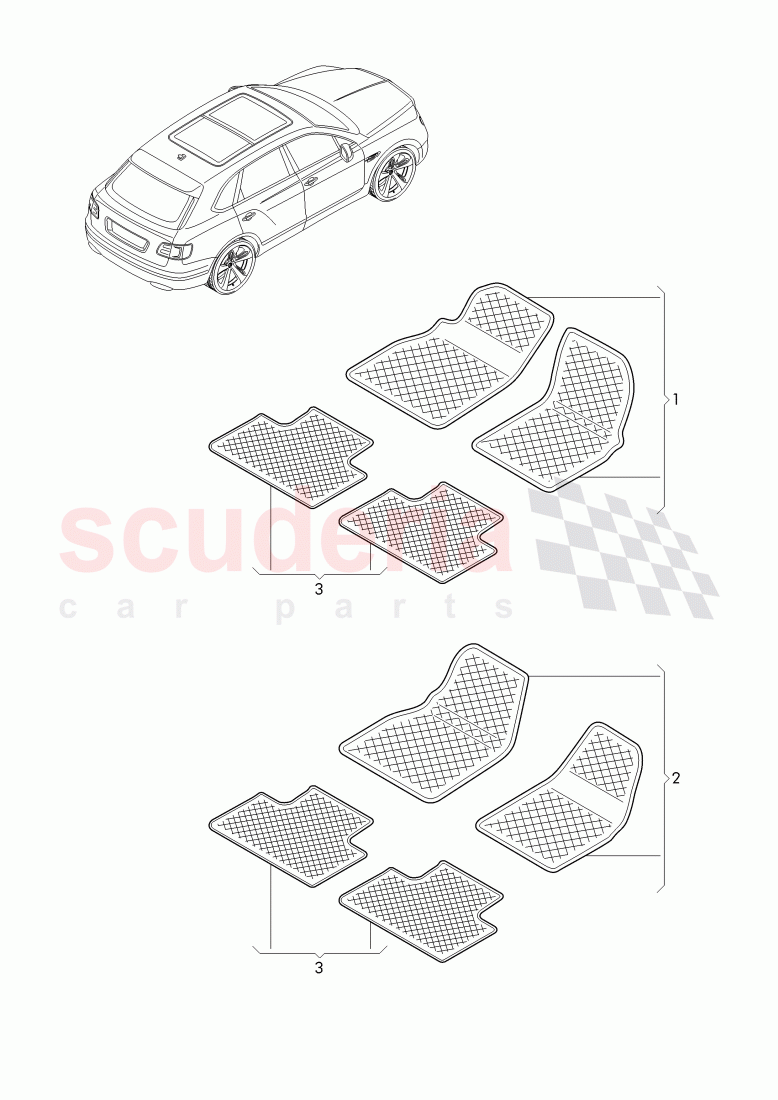 Original Accessories, floor covering of Bentley Bentley Bentayga (2015+)