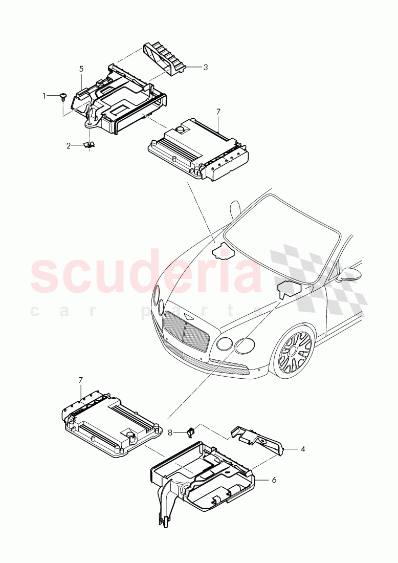 Control unit for petrol engine, D - MJ 2015>> of Bentley Bentley Continental Flying Spur (2013+)