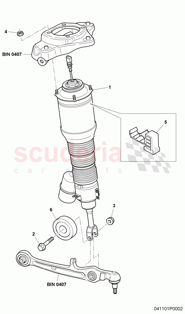 shock absorber (spring strut) of Bentley Bentley Continental Flying Spur (2006-2012)