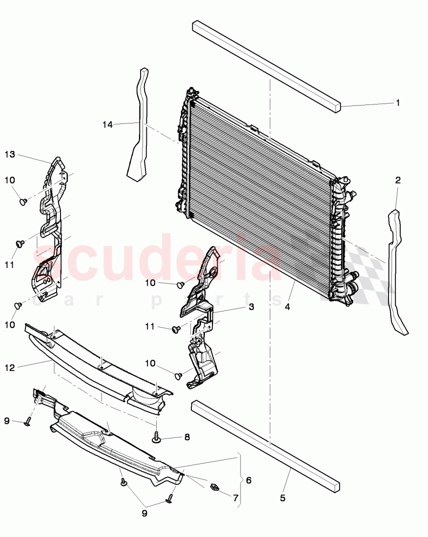 air duct, Coolant radiator, D >> - MJ 2014 of Bentley Bentley Continental GTC (2011+)