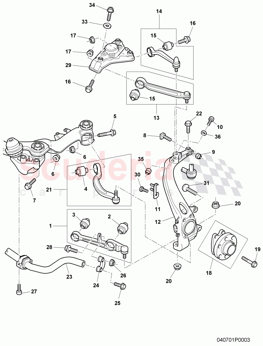 Wishbones, Hub and Bearing, D - MJ 2008>> of Bentley Bentley Continental Flying Spur (2006-2012)