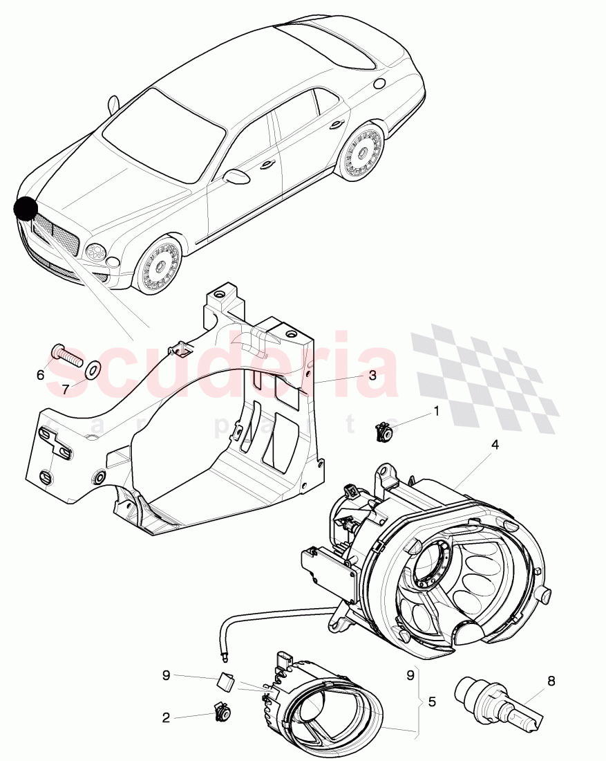 headlamp, D >> - MJ 2015 of Bentley Bentley Mulsanne (2010+)