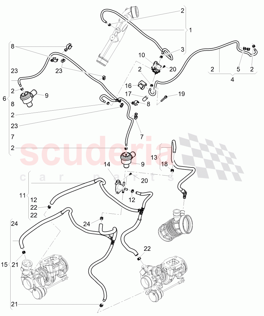 vacuum system, Exhaust gas turbocharger of Bentley Bentley Mulsanne (2010+)