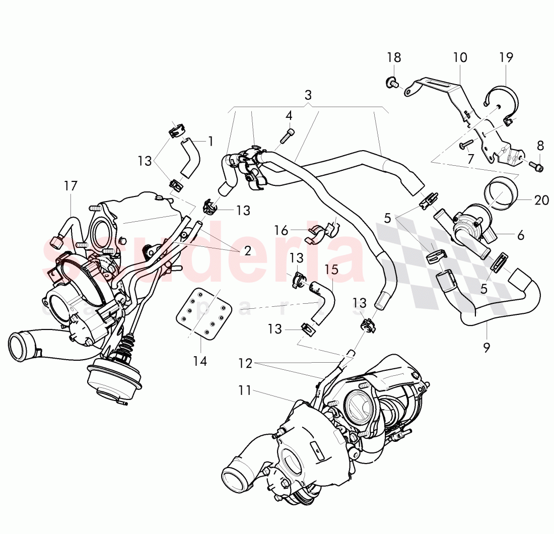 water cooling for turbocharger of Bentley Bentley Continental Flying Spur (2013+)