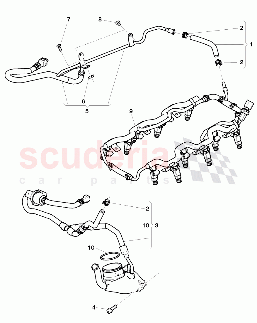 Fuel supply line, Engine bay, D >> - MJ 2015 of Bentley Bentley Continental GT (2011-2018)