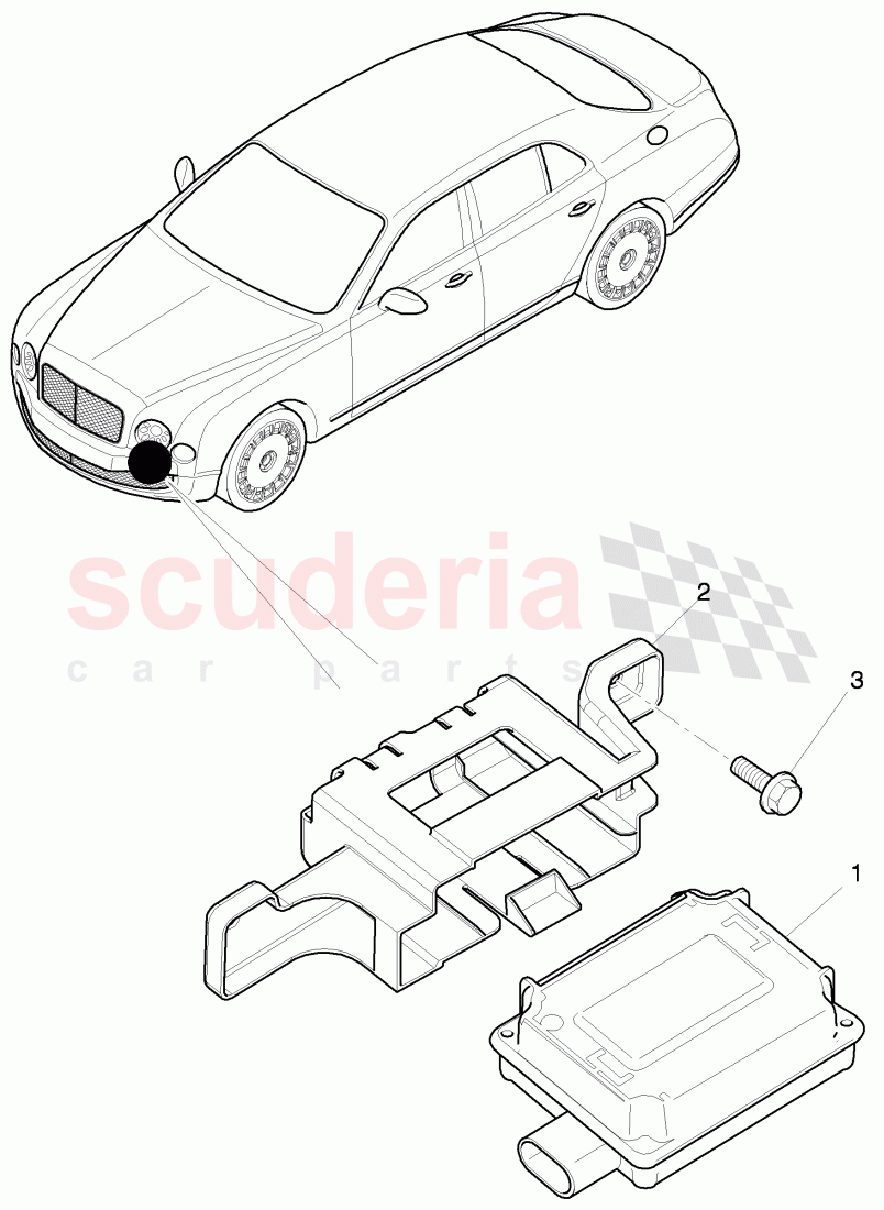 Control Unit for radio, controlled garage door opener of Bentley Bentley Mulsanne (2010+)