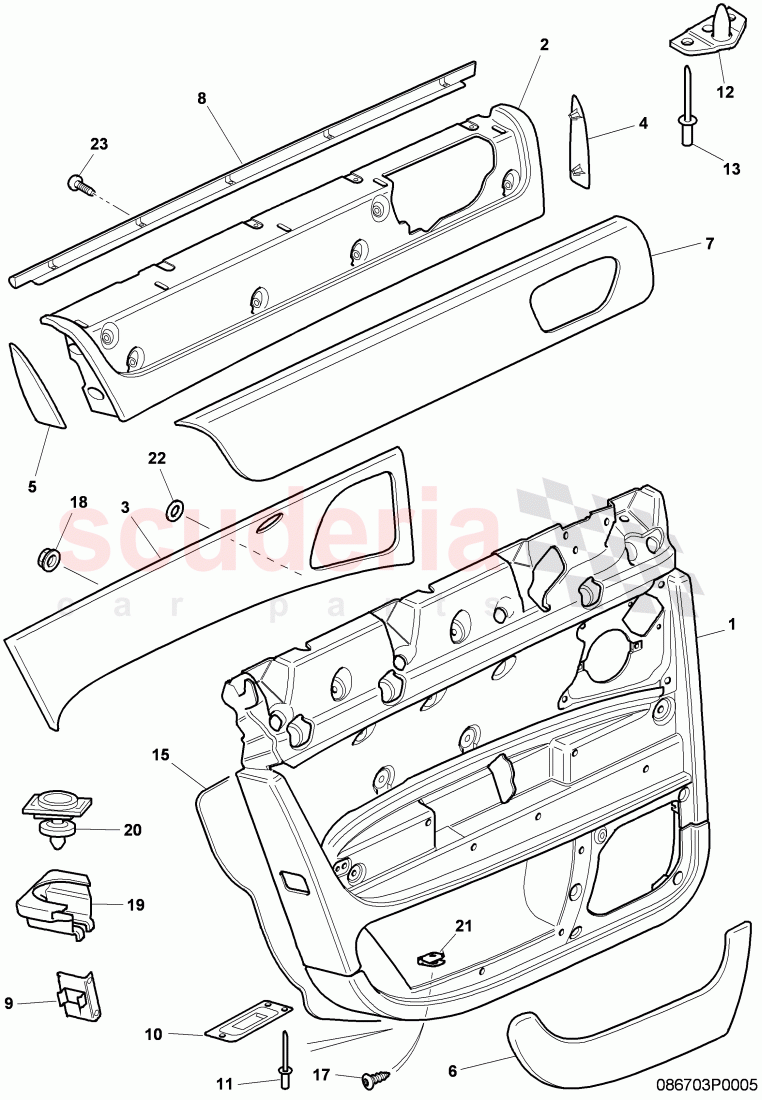 door panel, F 3W-6-034 095>>, D >> - MJ 2006 of Bentley Bentley Continental Flying Spur (2006-2012)