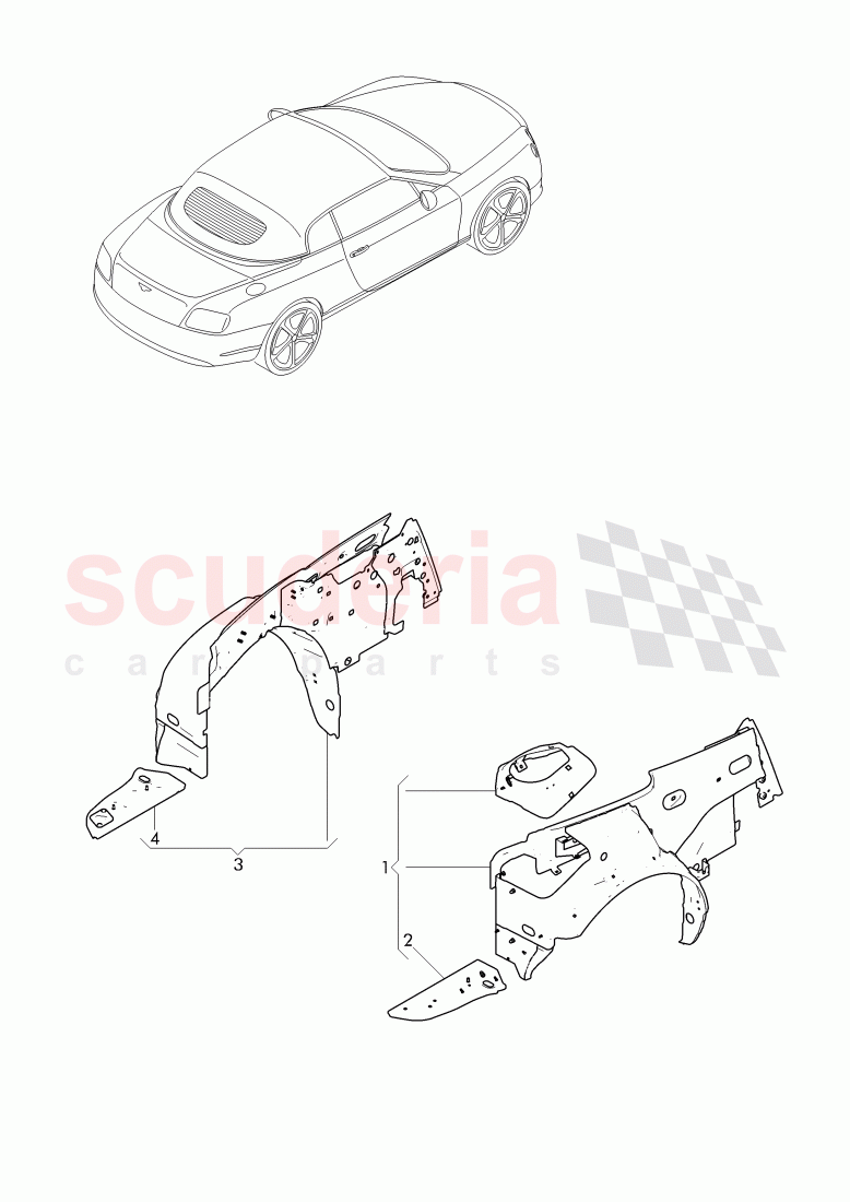 wheel housing, repair plate -, side panel, wheel arch of Bentley Bentley Continental Supersports Convertible (2017+)