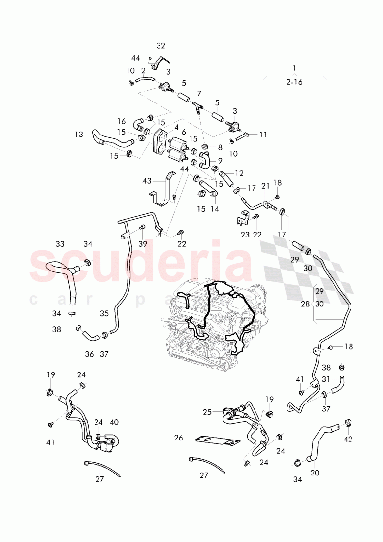 vacuum hoses, solenoid valve, (For turbocharger) of Bentley Bentley Continental Supersports Convertible (2017+)