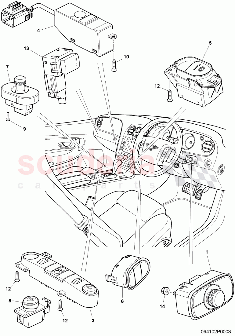 switches in dashboard of Bentley Bentley Continental Supersports (2009-2011)