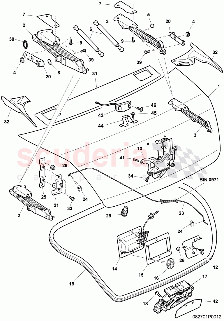 rear trunk lid, single parts of Bentley Bentley Continental Supersports (2009-2011)