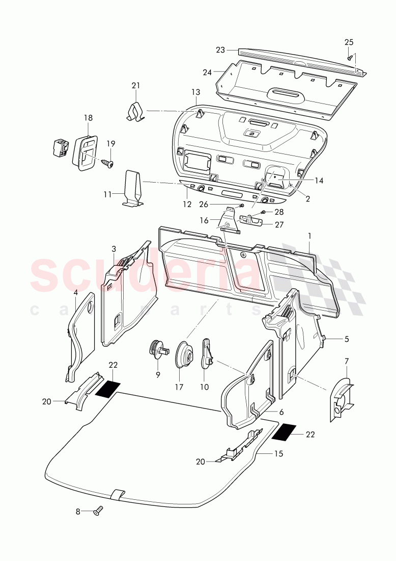 boot lining, F >> 3W-D-082 508, F >> ZA-D-082 508 of Bentley Bentley Continental GT (2011-2018)