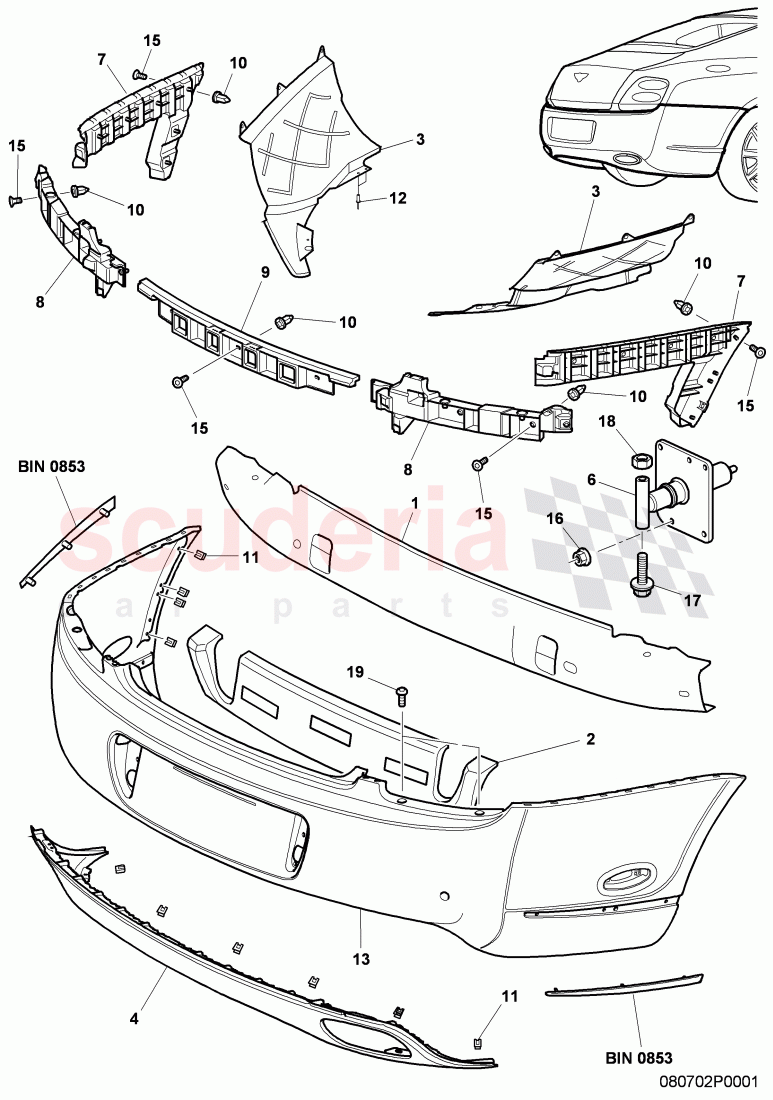 bumper, D >> - MJ 2007 of Bentley Bentley Continental GT (2003-2010)