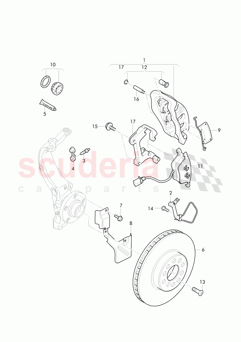 brake disc, splash shield for brake disc, brake caliper of Bentley Bentley Continental GTC (2011+)