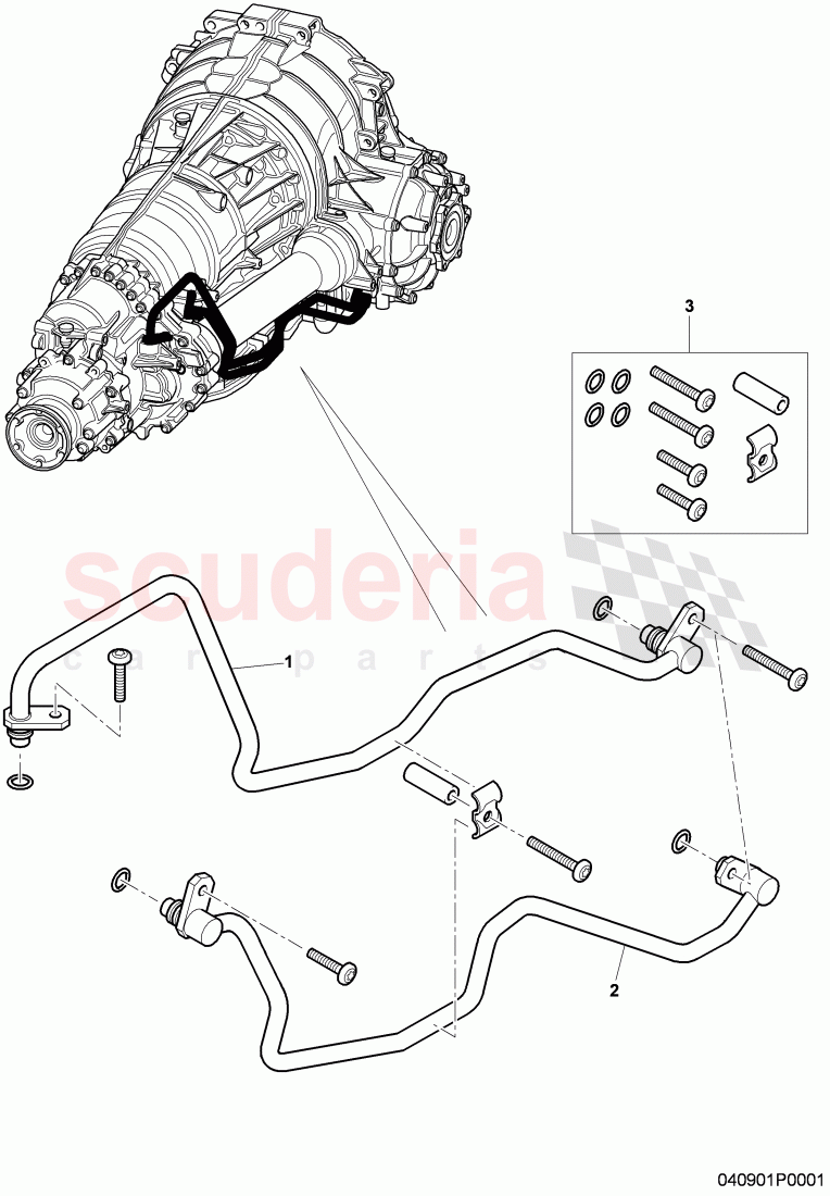 oil pipe, for front axle differential of Bentley Bentley Continental Supersports (2009-2011)