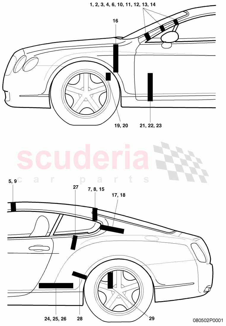 body shell of Bentley Bentley Continental GT (2003-2010)