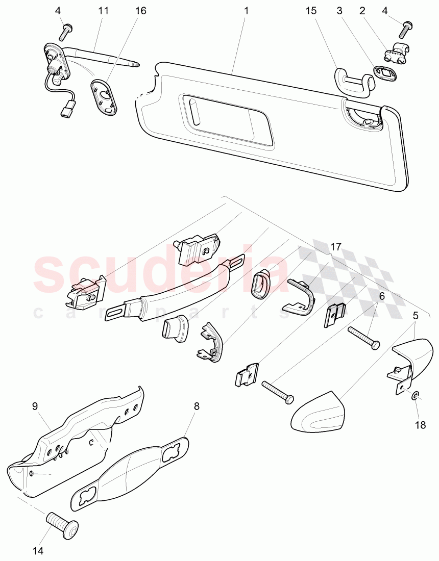 Grab Handle and Sun Visor, D - MJ 2012>> of Bentley Bentley Continental Flying Spur (2006-2012)