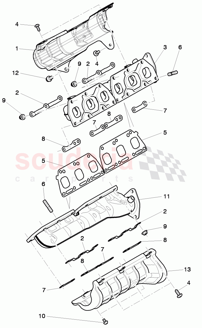 exhaust manifold, heat shield of Bentley Bentley Continental Flying Spur (2006-2012)