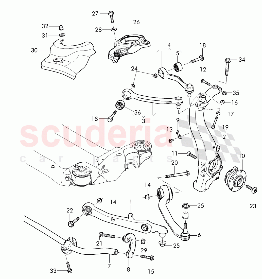 control arm, wheel bearing housing of Bentley Bentley Continental Flying Spur (2013+)