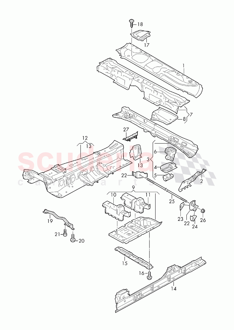 floor assembly of Bentley Bentley Bentayga (2015+)