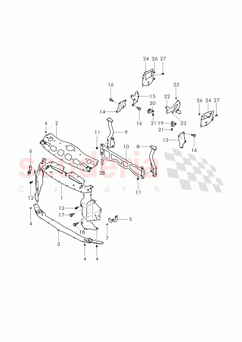 Front end section, repair plate -, cross member, push-on type of Bentley Bentley Continental GTC (2011+)