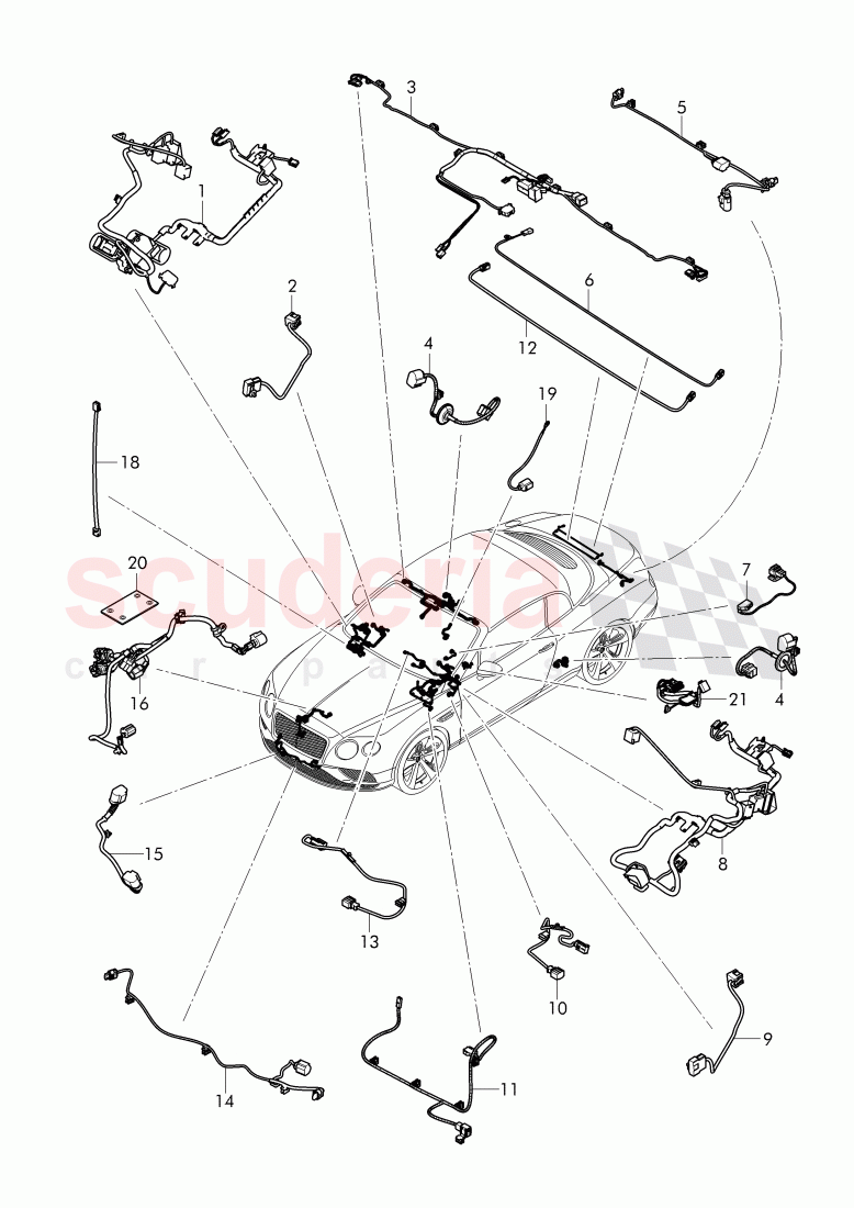 additional harness for interior, additional dashboard, harness, additional harness for engine, compartment, additional wiring harness,rear of Bentley Bentley Continental Supersports Convertible (2017+)