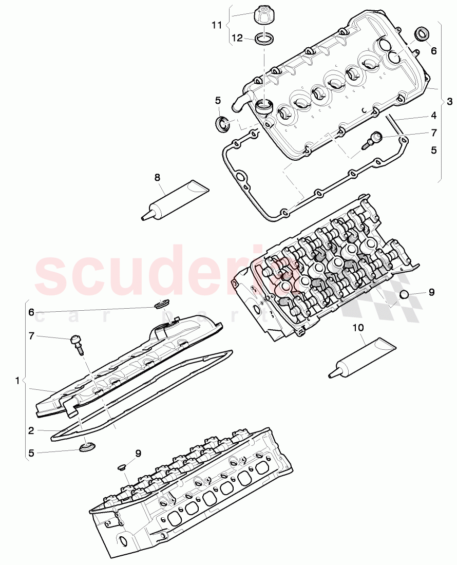 cylinder head cover with gasket of Bentley Bentley Continental GT (2003-2010)