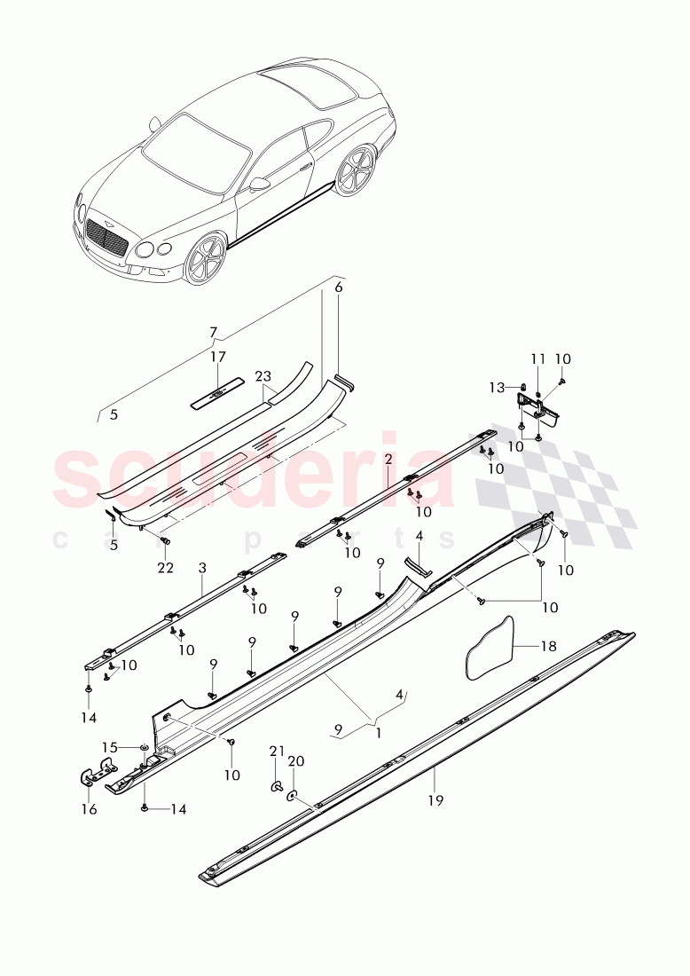 sill panel trim, scuff plate - sill panel, D >> - MJ 2016 of Bentley Bentley Continental GT (2011-2018)