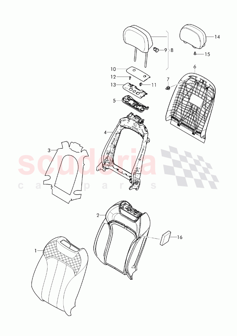 trim panel for backrest, headrest, ajustable of Bentley Bentley Bentayga (2015+)